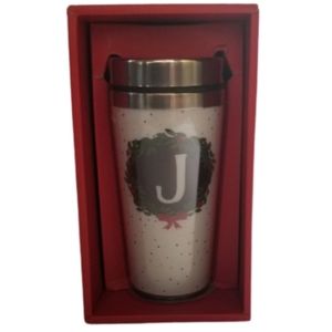 Thermal Tumbler Letter J Holiday NEW NWT
